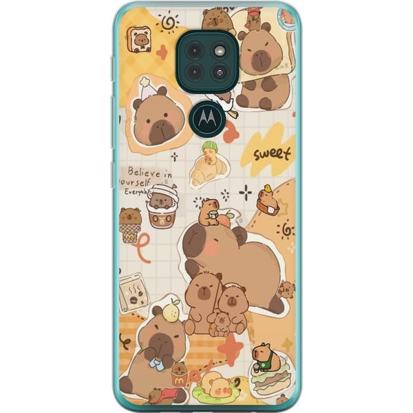 Kompatibel Mobilcover til Motorola Moto G9 Play Kawaii capybara mobilskal med gulliga djurmotiv