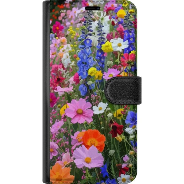 Kompatibelt Plånboksfodral till Samsung Galaxy S9+ Blommigt mobilskal med somrig äng och naturmotiv