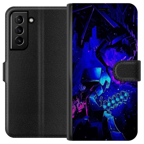 Kompatibelt Lommeboketui til Samsung Galaxy S21+ 5G Minecraft Kompatibelt Lommeboketui til Samsung Galaxy S21+ 5G Minecraft