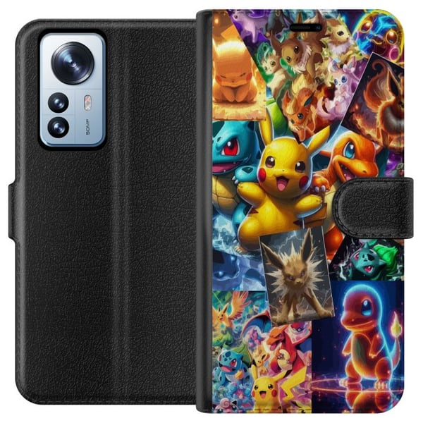 Yhteensopiva Lompakkokotelo Xiaomi 12 Pro Pokémon-kuvitus – Pikachu, Eevee ja Charmander värikkäässä designissa Yhteensopiva Lompakkokotelo Xiaomi 12 Pro Pokémon-kuvitus – Pikachu, Eevee ja Charmander värikkäässä designissa