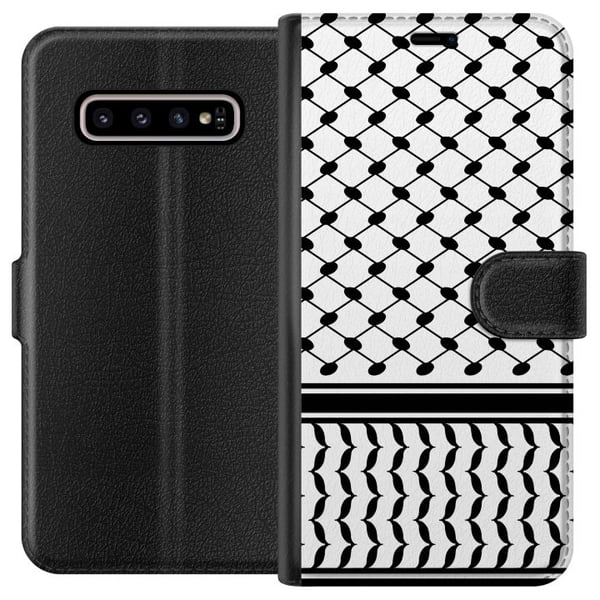 Kompatibelt Plånboksfodral till Samsung Galaxy S10+ Keffiyeh mönster