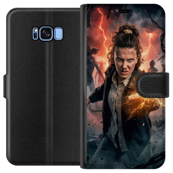 Kompatibelt Plånboksfodral till Samsung Galaxy S8 Fantasy porträtt av ung kvinna med blixtenergi mörk bakgrund dramatisk actionillustration Kompatibelt Plånboksfodral till Samsung Galaxy S8 Fantasy porträtt av ung kvinna med blixtenergi mörk bakgrund dramatisk actionillustration