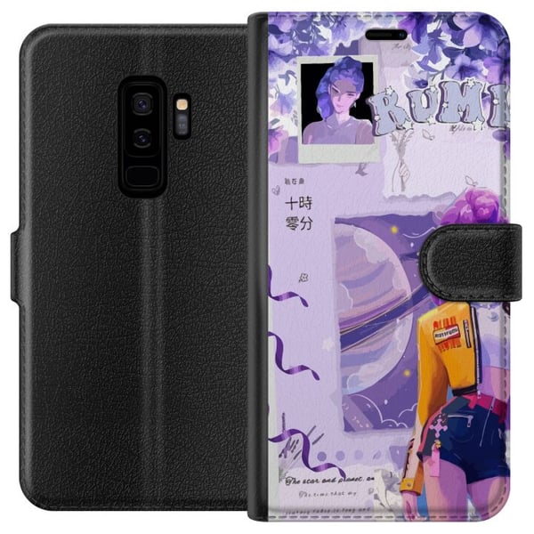 Kompatibelt Plånboksfodral till Samsung Galaxy S9+ Kpop Demon Hunters Rumi Cosmic Planet Purple Fantasy Idol Aesthetic