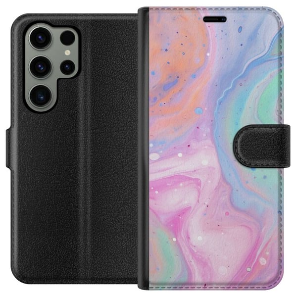 Kompatibel Tegnebogsetui til Samsung Galaxy S23 Ultra Pastelmarmor
