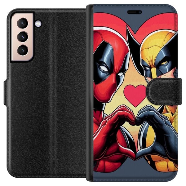 Kompatibel Tegnebogsetui til Samsung Galaxy S21 Alle hjerternes dag Wolverine Kompatibel Tegnebogsetui til Samsung Galaxy S21 Alle hjerternes dag Wolverine