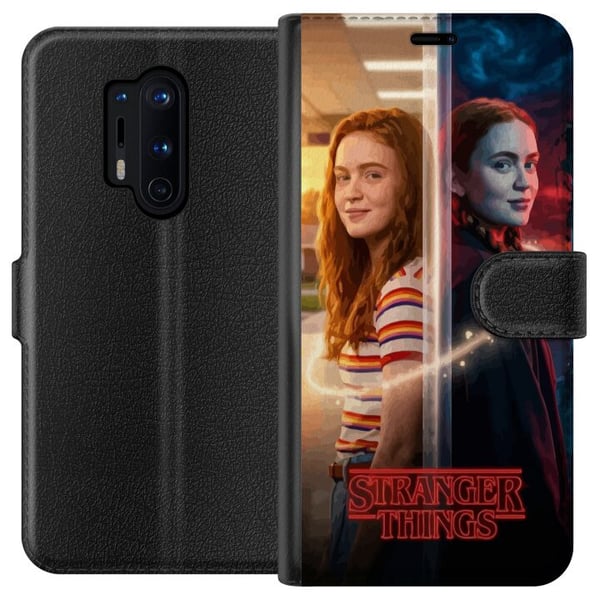 Kompatibel Tegnebogsetui til OnePlus 8 Pro Max Mayfield i et delt portræt mellem hverdagslys og en mørk parallelverden i Stranger Things-stil