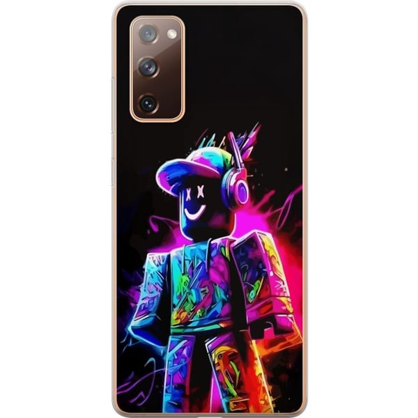 Kompatibel Mobilcover til Samsung Galaxy S20 FE Roblox Neon Player Farverig Roblox-figur i neonfarver mod sort baggrund i moderne gamingstil