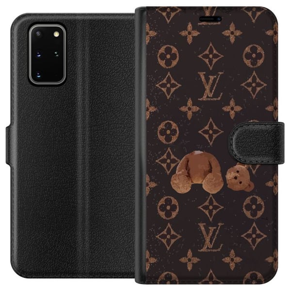 Kompatibelt Plånboksfodral till Samsung Galaxy S20+ Lyxigt monogrammönster med trasig nalle i mörk modeinspirerad estetik Kompatibelt Plånboksfodral till Samsung Galaxy S20+ Lyxigt monogrammönster med trasig nalle i mörk modeinspirerad estetik
