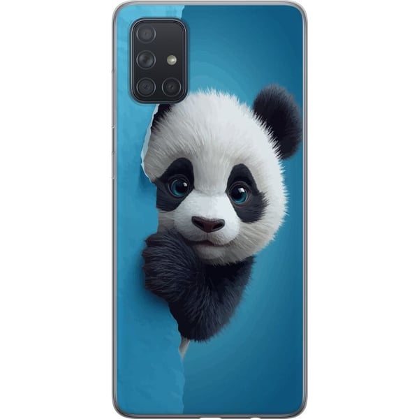 Kompatibelt Mobildeksel til Samsung Galaxy A71 Søt panda som titter frem gjennom papir i myk 3D-illustrasjon Kompatibelt Mobildeksel til Samsung Galaxy A71 Søt panda som titter frem gjennom papir i myk 3D-illustrasjon