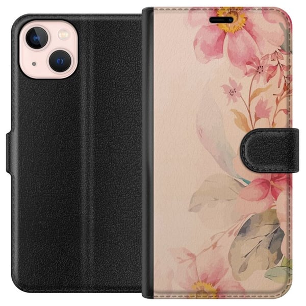 Kompatibelt Plånboksfodral till Apple iPhone 13 mini Färgglada Blommor Kompatibelt Plånboksfodral till Apple iPhone 13 mini Färgglada Blommor