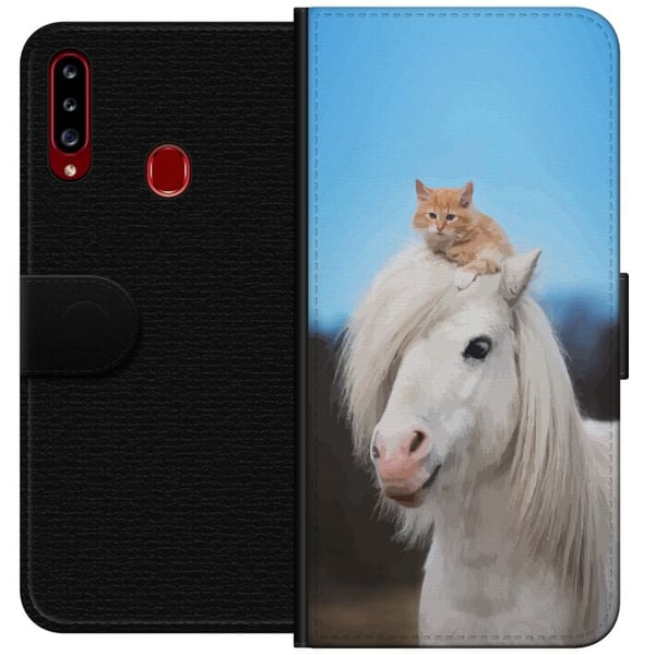 Kompatibelt Plånboksfodral till Samsung Galaxy A20s Vargar