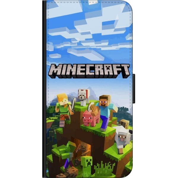 Kompatibelt Lommeboketui til OnePlus 9 Pro Minecraft pikselverden Creeper gamingdesign
