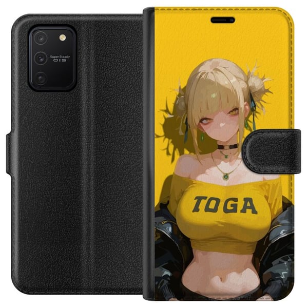 Kompatibelt Lommeboketui til Samsung Galaxy S10 Lite Gul animeinspirert illustrasjon med blond karakter, sterk bakgrunn, kawaii-stil for trendy motiv Kompatibelt Lommeboketui til Samsung Galaxy S10 Lite Gul animeinspirert illustrasjon med blond karakter, sterk bakgrunn, kawaii-stil for trendy motiv