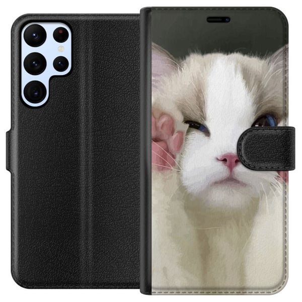 Yhteensopiva Lompakkokotelo Samsung Galaxy S22 Ultra 5G Kissa