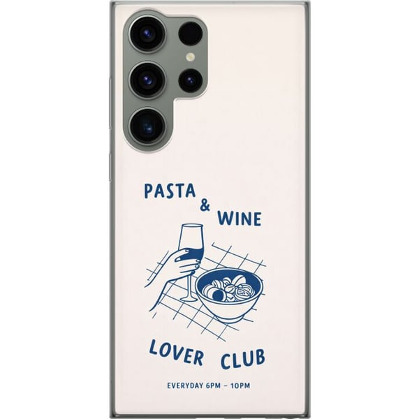 Kompatibelt Mobildeksel til Samsung Galaxy S23 Ultra Pasta vin og hverdagsromantikk i grafisk stil