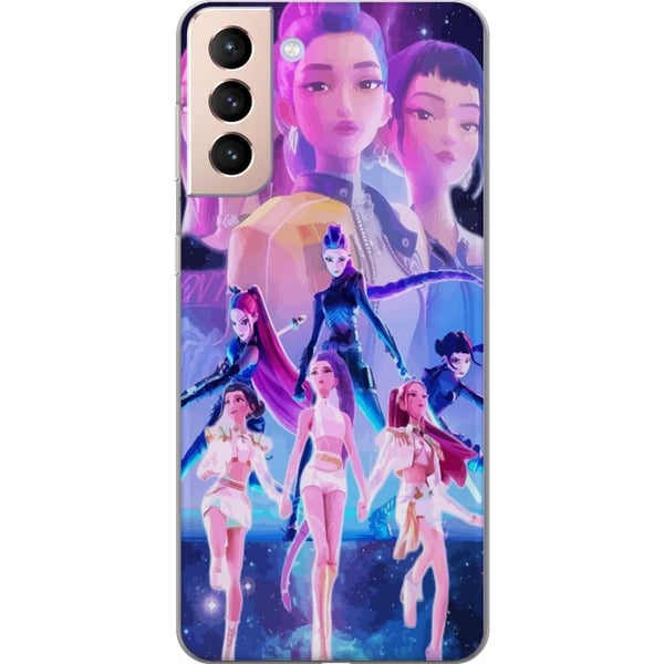 Kompatibelt Mobildeksel til Samsung Galaxy S21 Kosmisk neonmiljø med K-pop-inspirert jentegruppe i futuristisk scenografi