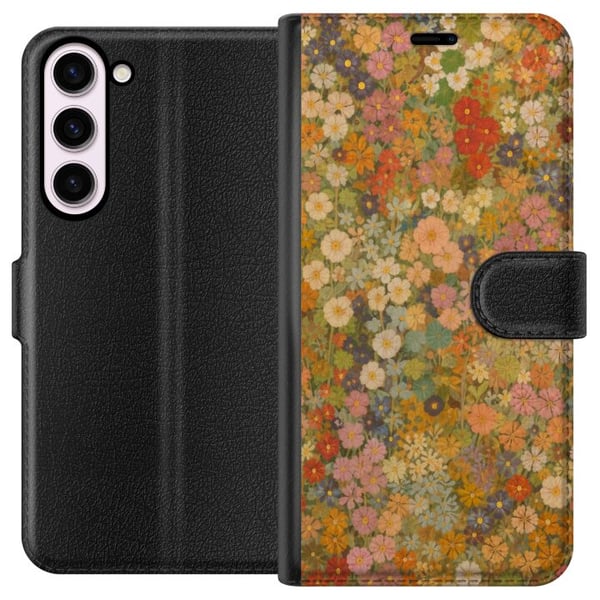 Yhteensopiva Lompakkokotelo Samsung Galaxy S23+ Kukkaniitty lämpimissä sävyissä nostalgisella maalaustunnelmalla