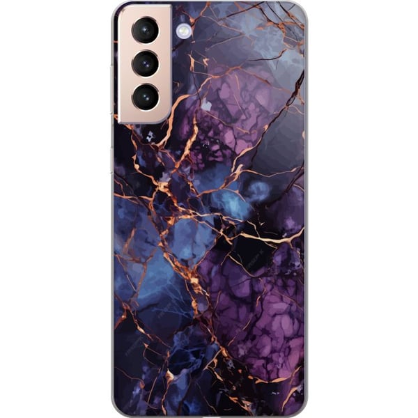 Kompatibelt Mobildeksel til Samsung Galaxy S21 Marmor Blå Lilla Kompatibelt Mobildeksel til Samsung Galaxy S21 Marmor Blå Lilla