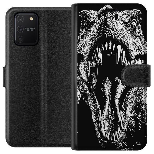 Kompatibelt Lommeboketui til Samsung Galaxy S10 Lite T-Rex brøl dinosaur episk svart-hvitt forhistorisk beist voldsomt brøl monster kunst illustrasjo Kompatibelt Lommeboketui til Samsung Galaxy S10 Lite T-Rex brøl dinosaur episk svart-hvitt forhistorisk beist voldsomt brøl monster kunst illustrasjo