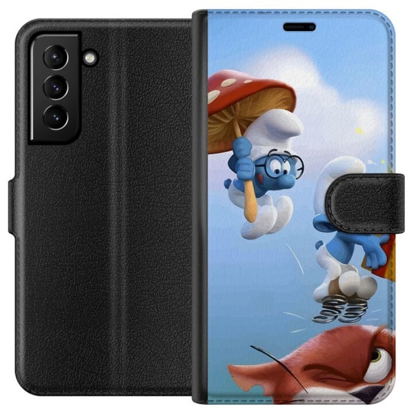 Yhteensopiva Lompakkokotelo Samsung Galaxy S21+ 5G Smurffit juliste sininen sarjakuvahahmot retro piirroselokuva Schtroumpfs sarja lapsuus klassiset Yhteensopiva Lompakkokotelo Samsung Galaxy S21+ 5G Smurffit juliste sininen sarjakuvahahmot retro piirroselokuva Schtroumpfs sarja lapsuus klassiset