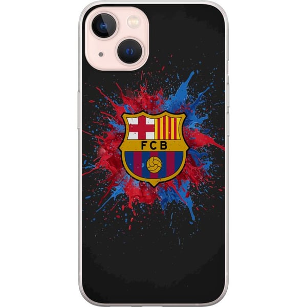 Kompatibelt Mobilskal till Apple iPhone 13 Barcelona Splash Art med FC Barcelonas emblem i blått och rött perfekt för fotbollsfans
