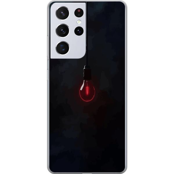 Kompatibelt Mobildeksel til Samsung Galaxy S21 Ultra 5G Mørkerød lyspære i mørkt miljø, elegant futuristisk design med kunstnerisk touch for deg som Kompatibelt Mobildeksel til Samsung Galaxy S21 Ultra 5G Mørkerød lyspære i mørkt miljø, elegant futuristisk design med kunstnerisk touch for deg som