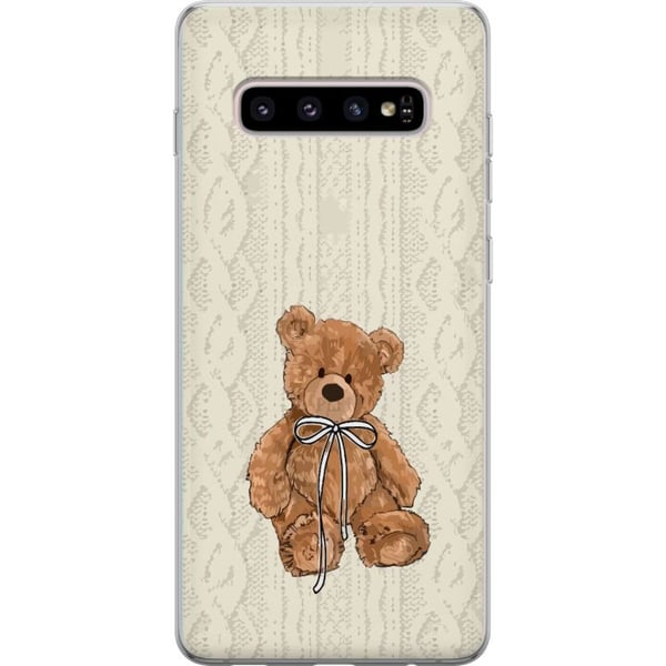 Kompatibelt Mobilskal till Samsung Galaxy S10+ Liten Nalle – klassisk nalle i enkel design