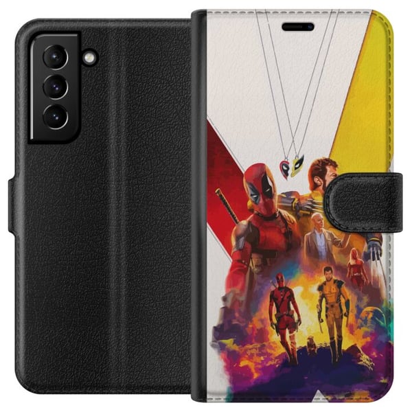Kompatibelt Lommeboketui til Samsung Galaxy S21+ 5G Wolverine Deadpool Kompatibelt Lommeboketui til Samsung Galaxy S21+ 5G Wolverine Deadpool
