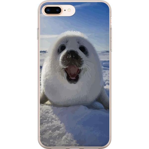 Yhteensopiva Puhelinkuori Apple iPhone 8 Plus Hylkeenpoikanen lumessa, suuri hymy ja pehmeä, pyöreä muoto, suloinen talviaihe arktisella tunnelmalla, Yhteensopiva Puhelinkuori Apple iPhone 8 Plus Hylkeenpoikanen lumessa, suuri hymy ja pehmeä, pyöreä muoto, suloinen talviaihe arktisella tunnelmalla,