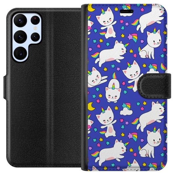 Yhteensopiva Lompakkokotelo Samsung Galaxy S22 Ultra 5G  Kissakirnu