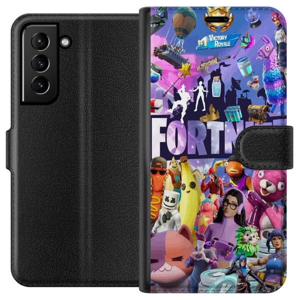 Kompatibelt Lommeboketui til Samsung Galaxy S21+ 5G Fortnite Gruppe Kompatibelt Lommeboketui til Samsung Galaxy S21+ 5G Fortnite Gruppe