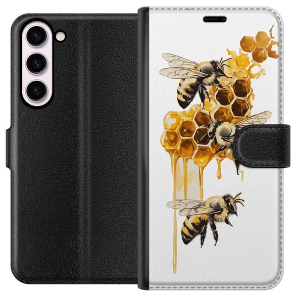 Kompatibelt Lommeboketui til Samsung Galaxy S23+ Bier og honningkaker i gylne farger, naturinspirert design med varm tone og sommerfølelse