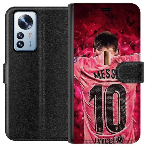 Kompatibelt Plånboksfodral till Xiaomi 12 Pro Messi Fotboll Barcelona Argentina Motiv Legendarisk Spelare