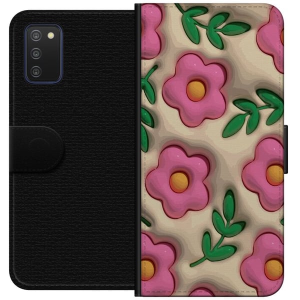 Kompatibelt Lommeboketui til Samsung Galaxy A03s Boblende Blomster