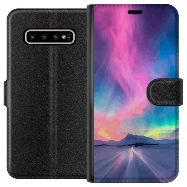 Kompatibel Tegnebogsetui til Samsung Galaxy S10+ Nordlys