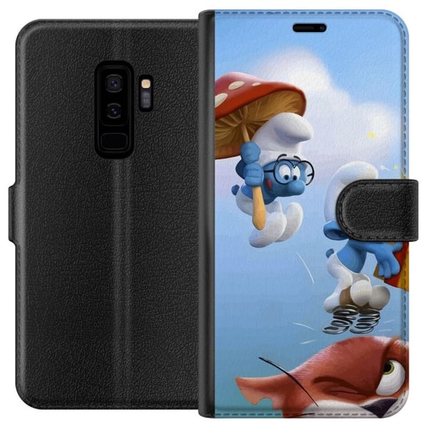 Kompatibelt Lommeboketui til Samsung Galaxy S9+ Smurfene plakat blå tegneseriefigurer retro tegnefilm Schtroumpfs serie barndom klassiske figurer des Kompatibelt Lommeboketui til Samsung Galaxy S9+ Smurfene plakat blå tegneseriefigurer retro tegnefilm Schtroumpfs serie barndom klassiske figurer des