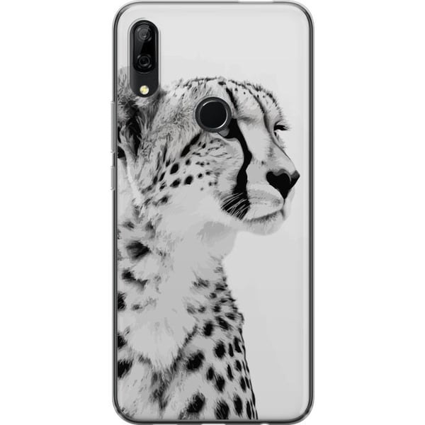 Kompatibel Mobilcover til Huawei P Smart Z Stilrent sort-hvidt nærbillede af en gepard med et roligt blik, elegante markeringer og et ædelt udtryk, d