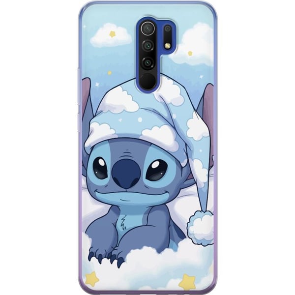 Kompatibelt Mobilskal till Xiaomi Redmi 9 Stitch godnatt moln sovande cute bedtime clouds kawaii cosy blue character soft aesthetic poster