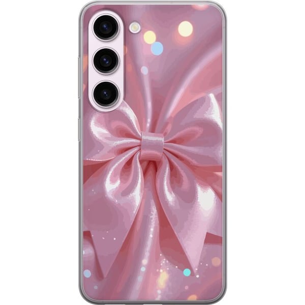 Kompatibelt Mobildeksel til Samsung Galaxy S23 Rosa rosettdesign – Elegant silkebåndillustrasjon med glitrende effekt