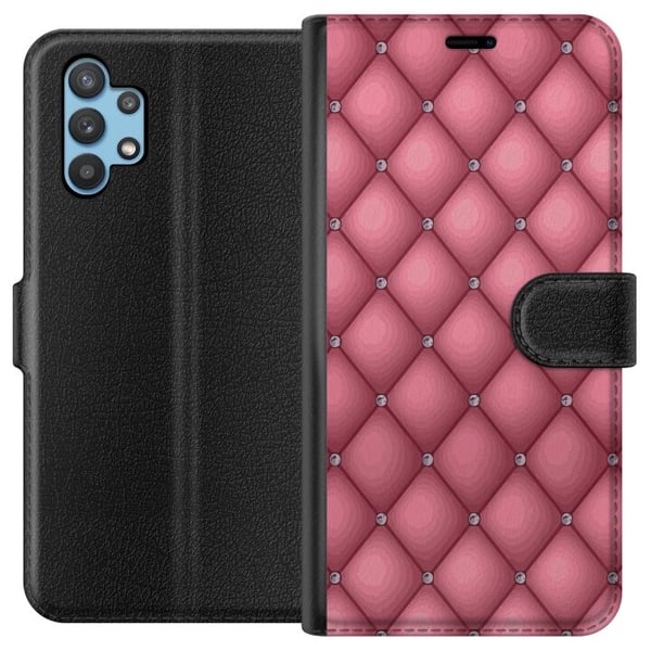 Kompatibelt Plånboksfodral till Samsung Galaxy A32 5G Unikt Rosa Mönster Kompatibelt Plånboksfodral till Samsung Galaxy A32 5G Unikt Rosa Mönster