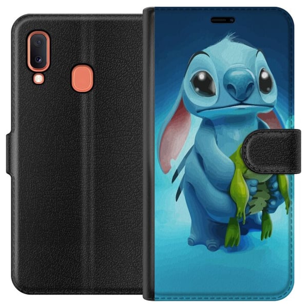 Kompatibelt Lommeboketui til Samsung Galaxy A20e Stitch og frosken Kompatibelt Lommeboketui til Samsung Galaxy A20e Stitch og frosken