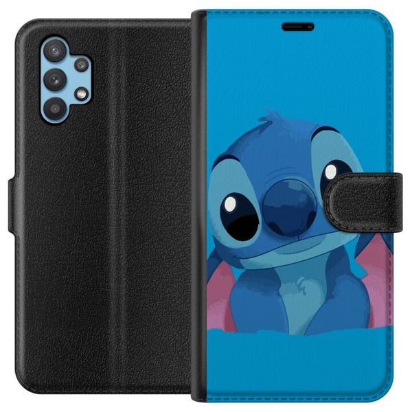 Kompatibelt Plånboksfodral till Samsung Galaxy A32 5G Stitch Blå Kompatibelt Plånboksfodral till Samsung Galaxy A32 5G Stitch Blå