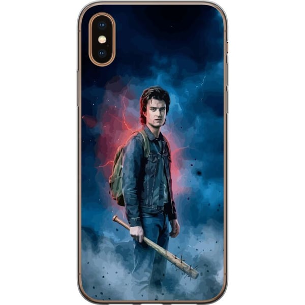 Kompatibelt Mobildeksel til Apple iPhone XS Stranger Things-portrett med baseballtre, lyn og dramatisk bakgrunn
