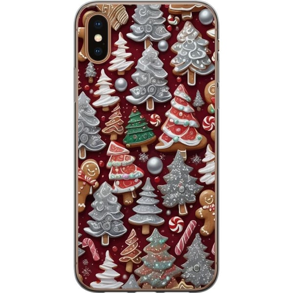 Kompatibelt Mobildeksel til Apple iPhone XS julekaker julekaker pepperkaker grantrær pepperkaker julemotiv polkastang juletre design