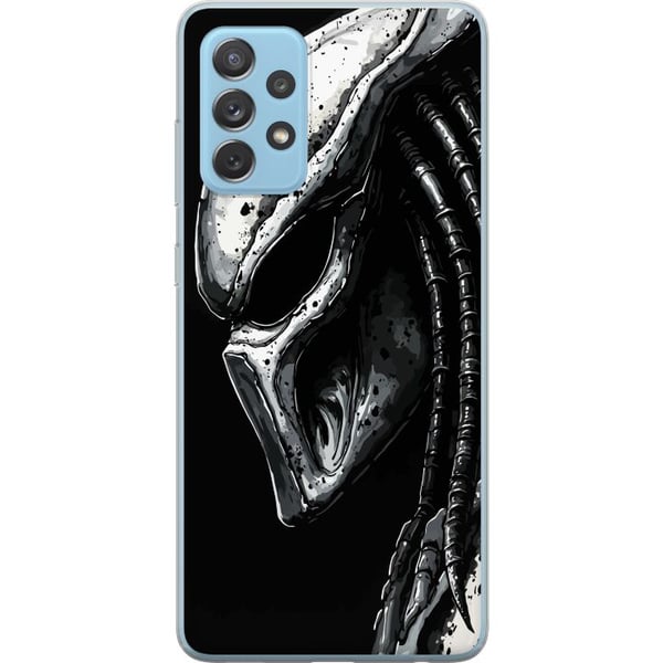 Kompatibelt Mobilskal till Samsung Galaxy A52 5G Dramatisk illustration av Predator-mask med metalliska texturer skuggor och detaljer som förstärker Kompatibelt Mobilskal till Samsung Galaxy A52 5G Dramatisk illustration av Predator-mask med metalliska texturer skuggor och detaljer som förstärker