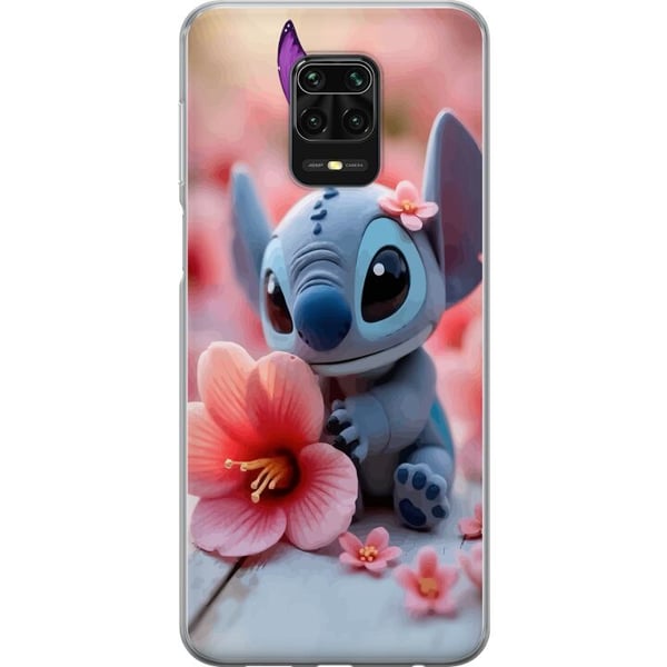 Yhteensopiva Puhelinkuori Xiaomi Redmi Note 9S Suloinen sininen fantasiolento, jolla on vaaleanpunainen kukka ja perhonen, romanttinen kevätaihe