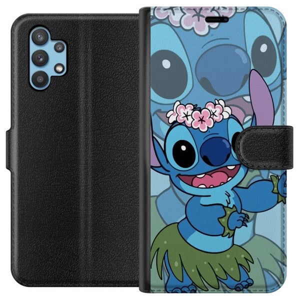 Kompatibelt Plånboksfodral till Samsung Galaxy A32 5G Stitch under Stjärnorna – Magisk Anime-stil Kompatibelt Plånboksfodral till Samsung Galaxy A32 5G Stitch under Stjärnorna – Magisk Anime-stil