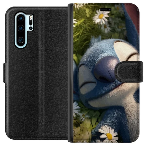 Yhteensopiva Lompakkokotelo Huawei P30 Pro Keppostelevä sininen fantasiaolento tummaa taustaa vasten humoristinen ilmaus