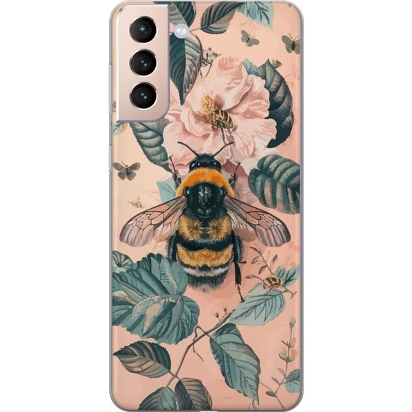 Kompatibel Mobilcover til Samsung Galaxy S21 Humle på blomst i pastelfarver, smukt naturinspireret design, der formidler ro, energi og harmoni Kompatibel Mobilcover til Samsung Galaxy S21 Humle på blomst i pastelfarver, smukt naturinspireret design, der formidler ro, energi og harmoni
