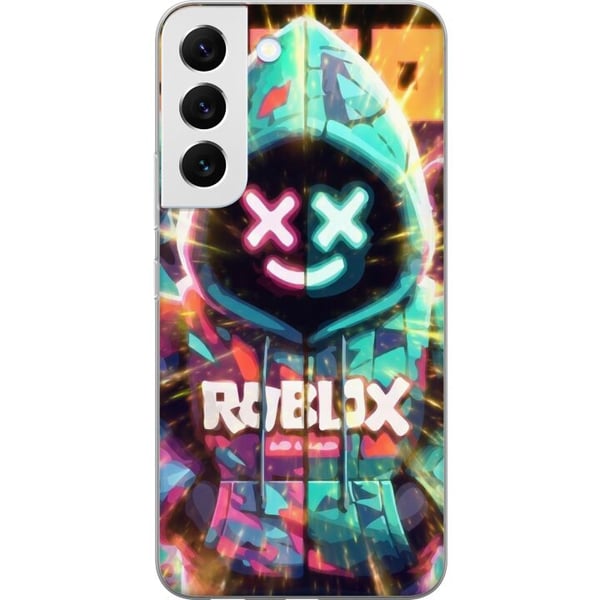Kompatibelt Mobilskal till Samsung Galaxy S22 5G Neonfärgad Roblox-inspirerad hoodie-figur med lysande effekter och energifylld bakgrund, kraftfull g